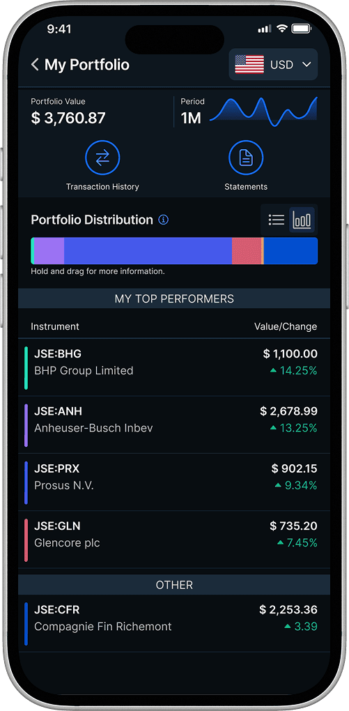 My Portfolio screen